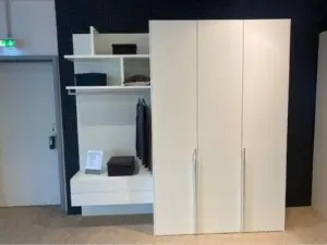 Garderobe Morasutti weiß Schank 3-türig 250 cm breit Regal Paneel